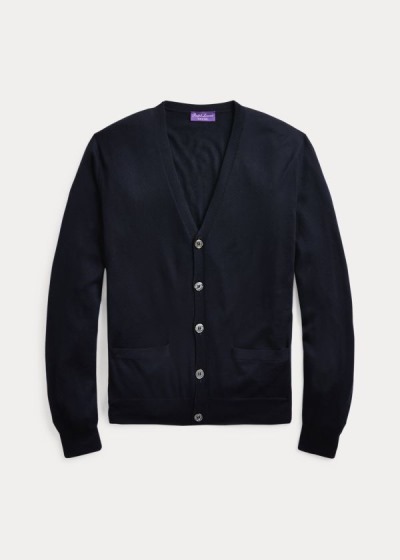 Cárdigan Ralph Lauren Hombre Azul Marino - Cashmere V-Neck - UXSYG9425